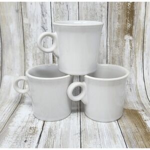 Set of 3 Fiesta Ware Tom and Jerry White Coffee Mug With O Ring Handle